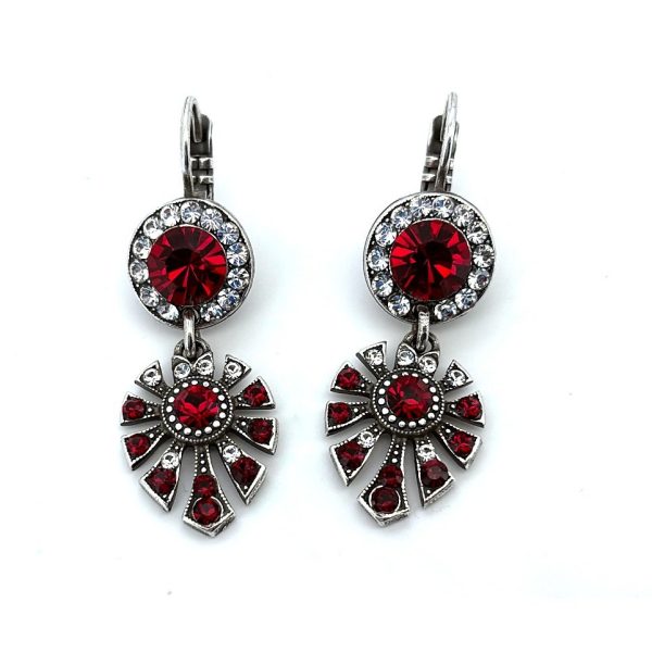 Earrings By Mariana Woman Drop Stunning Siam and Clear Swarovski Crystals