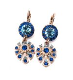 Earrings By Mariana Woman Gorgeous Capri and Aquamarine Swarovski Crystals - Image 2