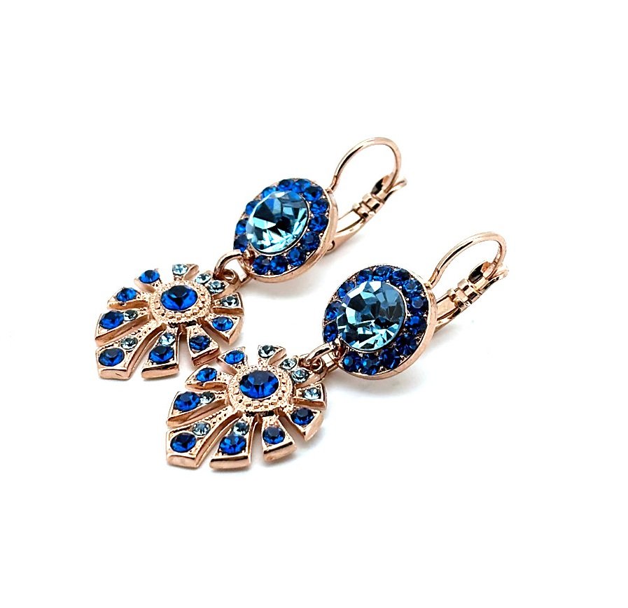 E-1514-3-243202-RG6 (2) Earrings By Mariana Woman Gorgeous Capri and Aquamarine Swarovski Crystals - Image 1