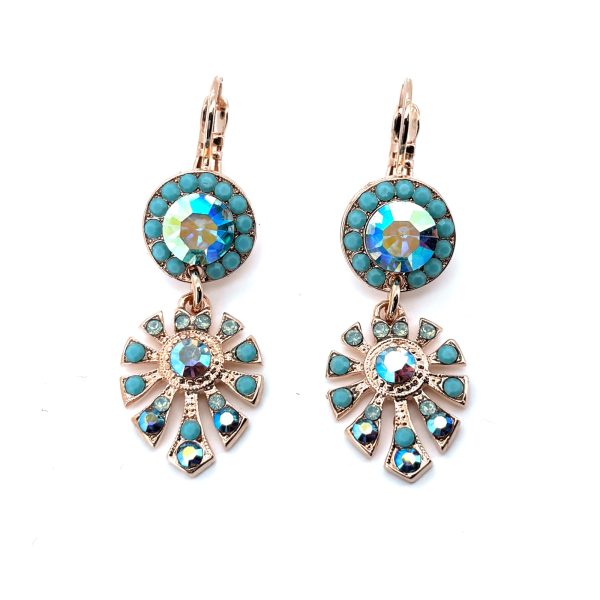 Earrings By Mariana Woman Glitzy AB and Turquoise Swarovski Crystals