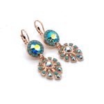 Earrings By Mariana Woman Glitzy AB and Turquoise Swarovski Crystals - Image 4
