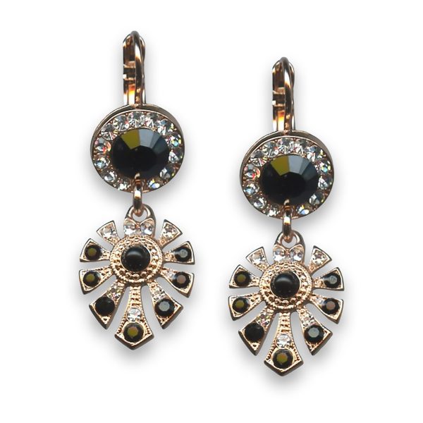 Earrings by Mariana Cocktail Hour Coll. Exquisite Jet and Clear Swarovski Crystals