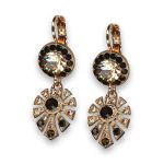 Earrings by Mariana My Treasures Coll. Elegant Jet and Peach Swarovski Crystals