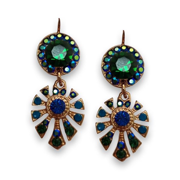 Earrings by Mariana Icons Coll. Glamorous Emerald and Sapphire Swarovski Crystals