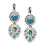 Earrings by Mariana Caribbean Life Coll. Dangling Blue Swarovski Crystals - Image 2
