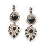 Earrings By Mariana Woman Glamorous Pearl Mineral and Jet Swarovski Crystals - Image 2