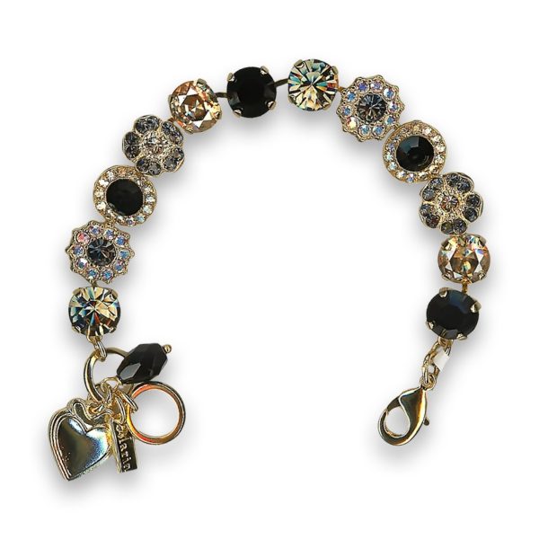 Bracelet by Mariana My Treasures Coll. Elegant Jet and Golden Swarovski Crystals