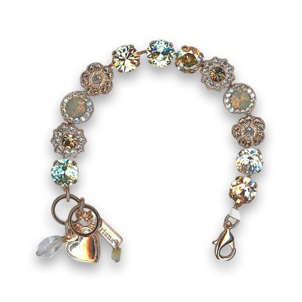 Bracelet by Mariana My Treasures Coll. Charming Chrysolite and Golden Swarovski Crystals