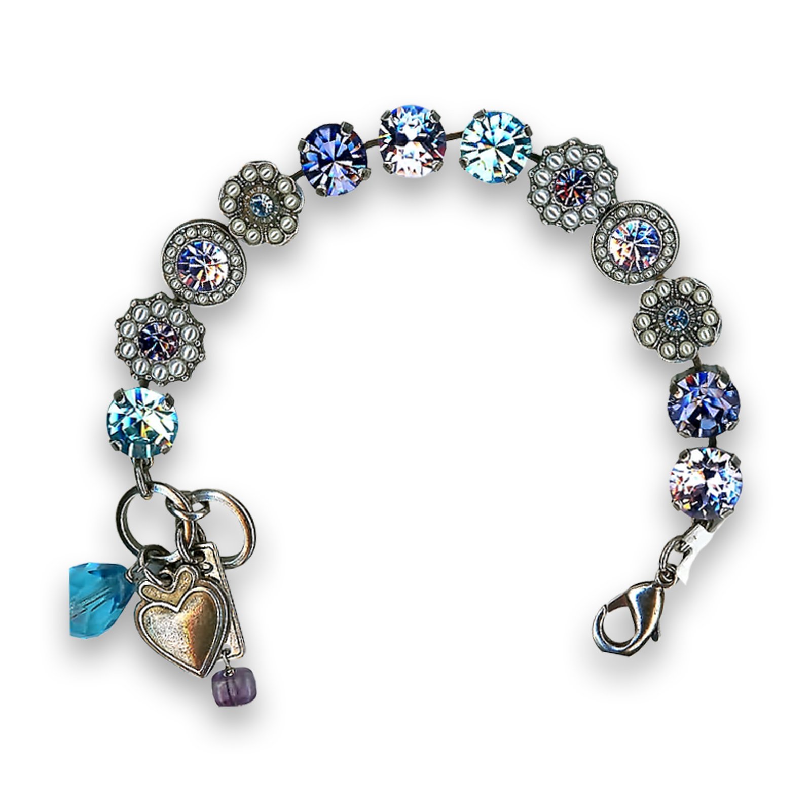 B-4045-1-1152-SP (1) Bracelet by Mariana Power Of Love Coll. Fab Tanzanite and Pearl Swarovski Crystals - Image 1