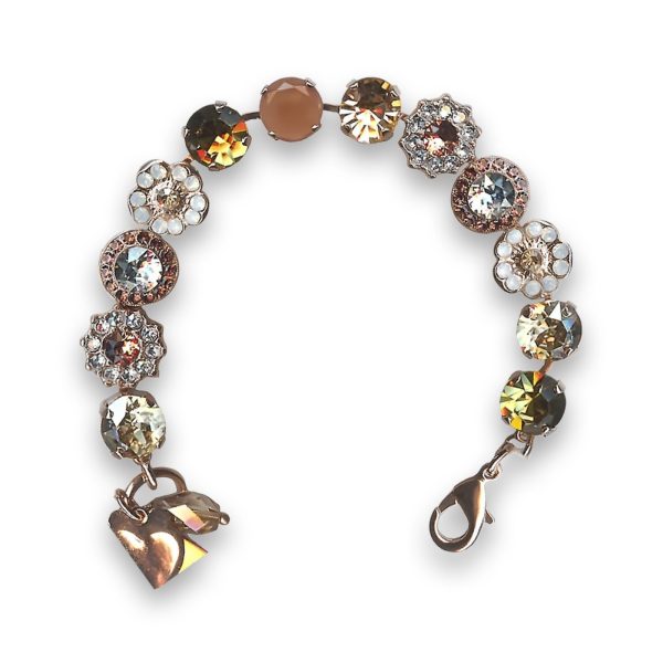 Bracelet By Mariana Woman Elegant Topaz and Golden Swarovski Crystals