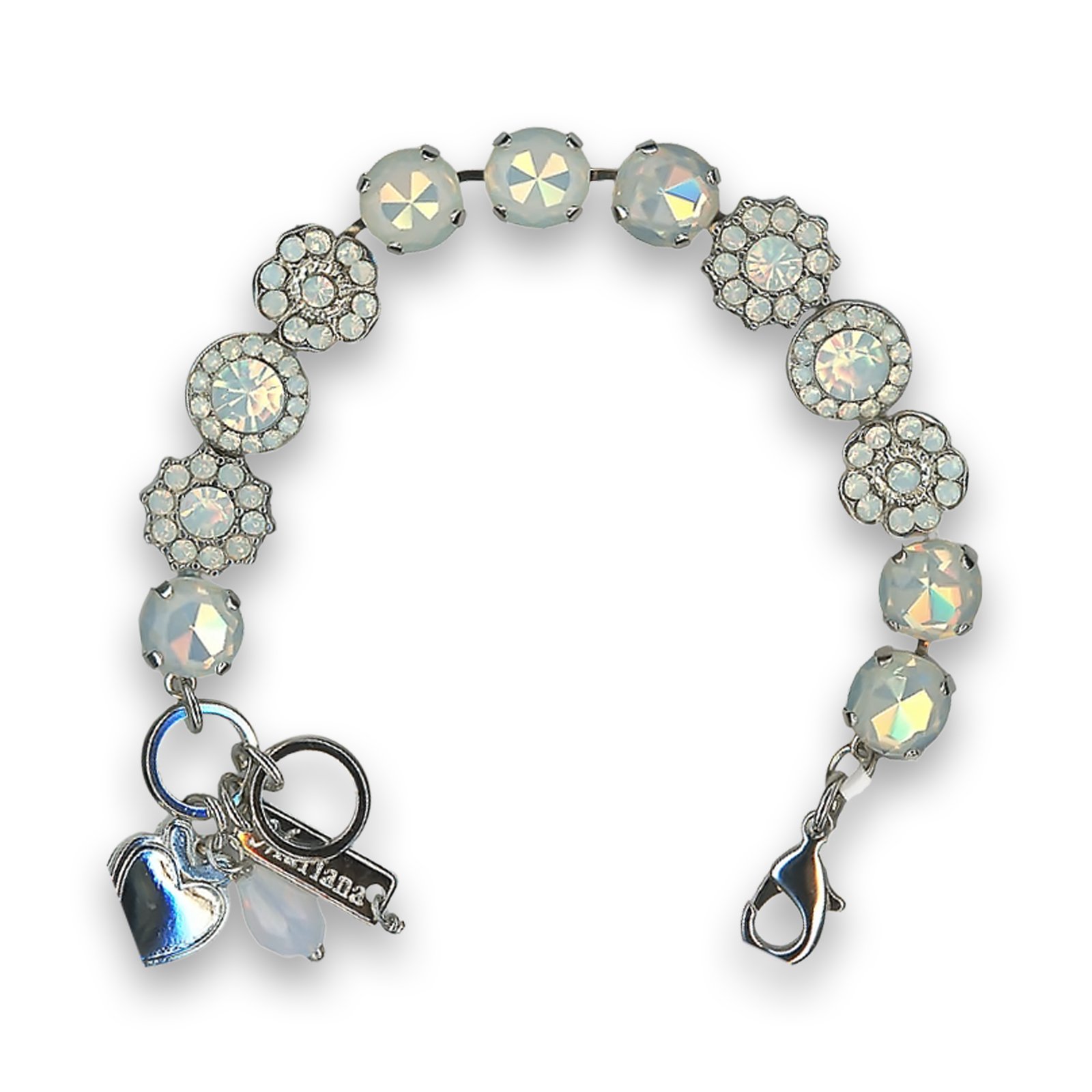 B-4045-1-234234-RO (1) Bracelet by Mariana My Treasures Coll. Glamorous White Opal Swarovski Crystals - Image 1