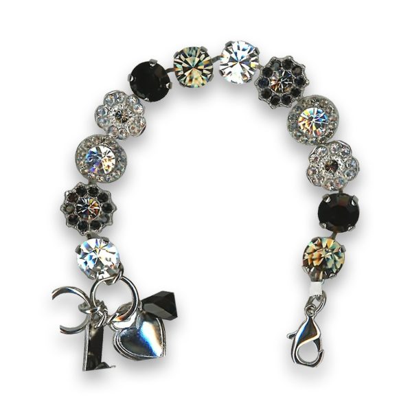 Bracelet by Mariana My Treasures Coll. Elegant Jet and Clear Swarovski Crystals