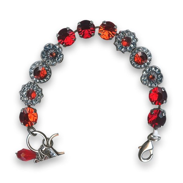 Bracelet by Mariana My Treasures Coll. Stunning Siam and Hyacinth Swarovski Crystals