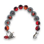 Bracelet by Mariana My Treasures Coll. Stunning Siam and Hyacinth Swarovski Crystals - Image 3