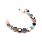 Bracelet By Mariana woman Beautiful Turquoise Mineral and Jet Swarovski Crystals - Image 3