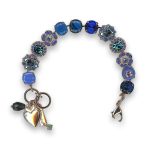 Bracelet by Mariana Tea Time Coll. Stunning Azurite Mineral and Capri Swarovski Crystals - Image 3