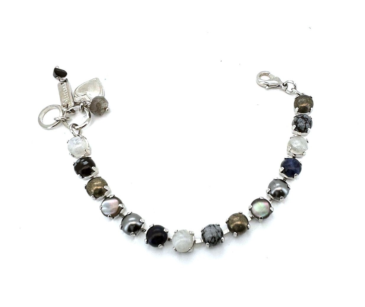 B-4252-M3100-RO (1) Bracelet By Mariana Woman Jasper and Quartz Minerals and Swarovski Crystals - Image 1