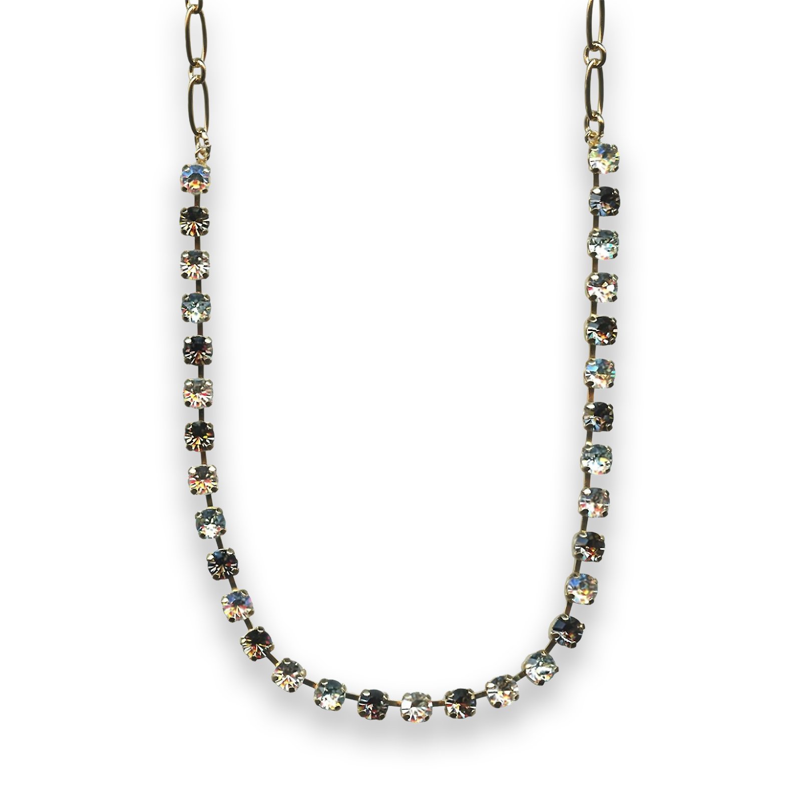 N-3430-1080-YG (1) Necklace by Mariana Exquisite Silver Night and Clear Swarovski Crystals - Image 1