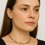 Necklace By Mariana Elegant Pearl, Peach and Golden Shadow Swarovski Crystals - Image 3