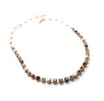 Necklace By Mariana Elegant Pearl, Peach and Golden Shadow Swarovski Crystals - Image 4