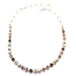 Necklace By Mariana Elegant Pearl, Peach and Golden Shadow Swarovski Crystals