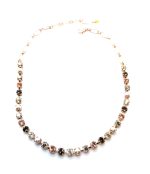 Necklace By Mariana Elegant Pearl, Peach and Golden Shadow Swarovski Crystals