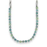 Necklace by Mariana Shimmering Laguna and Peridot Swarovski Crystals - Image 3