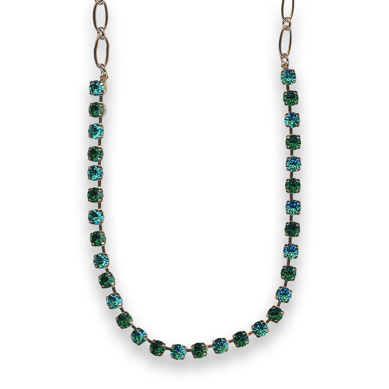 N-3430-229205-RG (1) Necklace by Mariana Sophisticated Emerald and Blue Zircon Swarovski Crystals - Image 1
