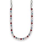 Necklace by Mariana Stunning Red and Opal Swarovski Crystals