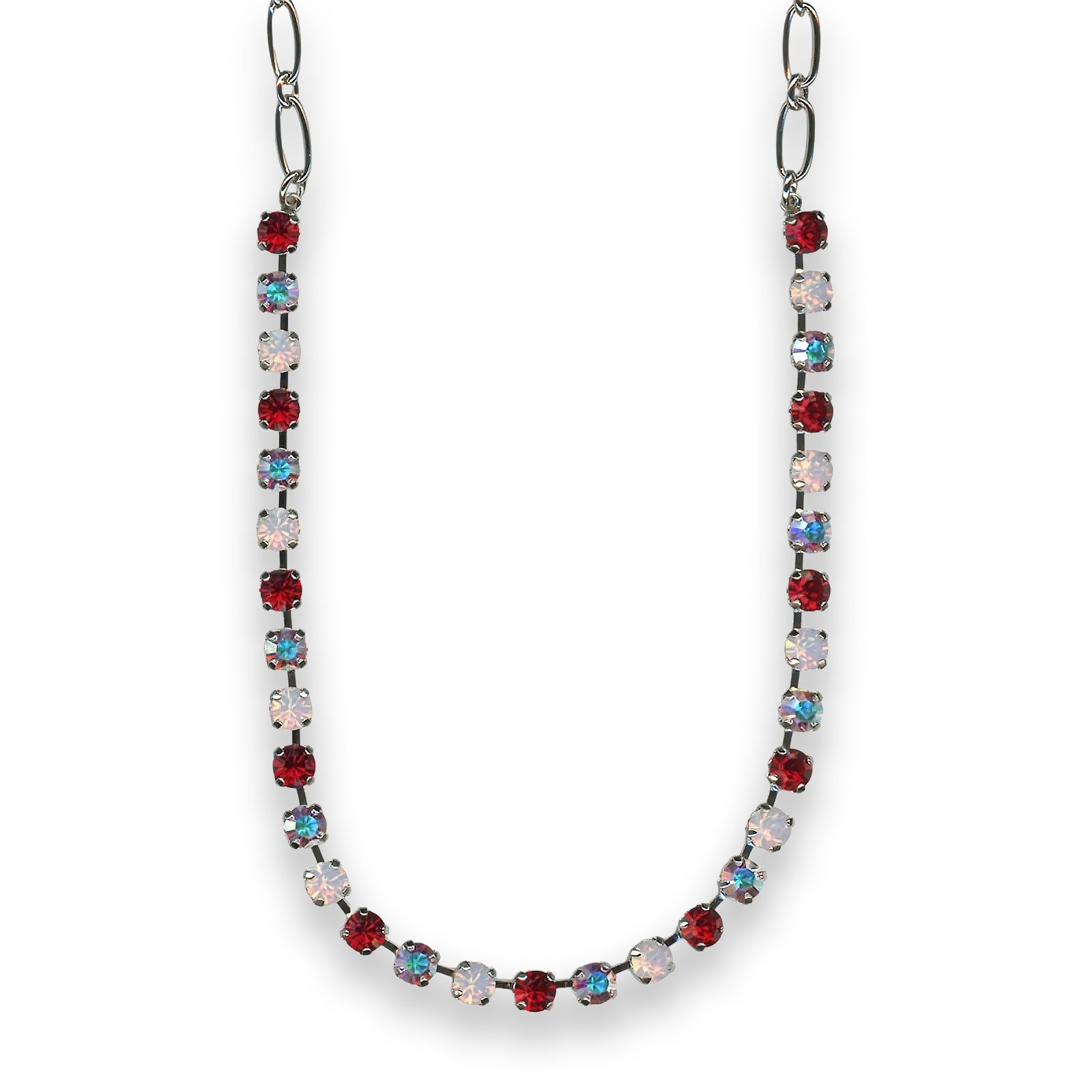 N-3430-2300-SP (1) Necklace by Mariana Stunning Red and Opal Swarovski Crystals - Image 1