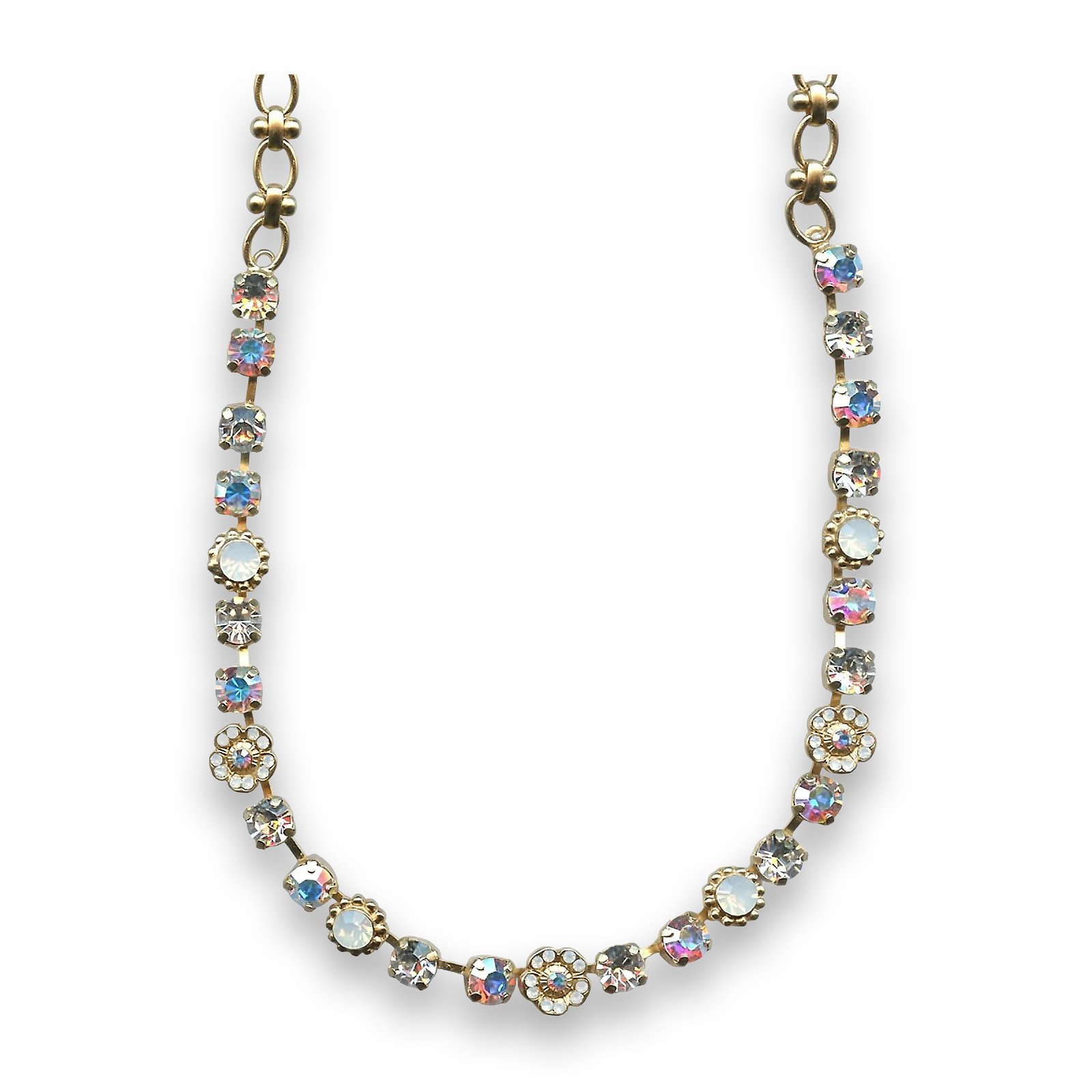 N-3504-2-001-YG (1) Necklace by Mariana My Treasures Coll. Shimmering Clear and AB Swarovski Crystals - Image 1