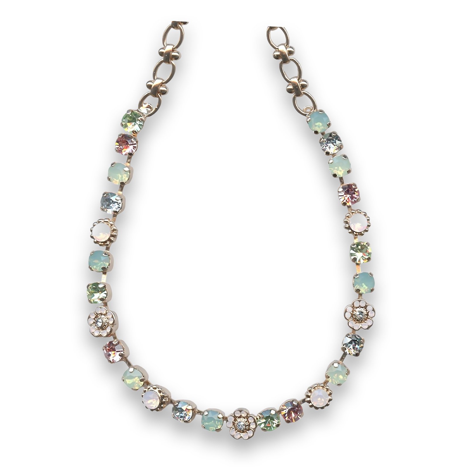 N-3504-2-1028-RG (1) Necklace by Mariana Nirvana Coll. Charming Opal and Rose Swarovski Crystals - Image 1