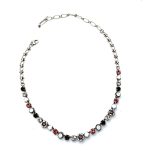 Necklace By Mariana Elegant Jet and Padparadscha Swarovski Crystals - Image 3