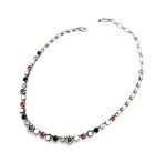 Necklace By Mariana Elegant Jet and Padparadscha Swarovski Crystals - Image 2