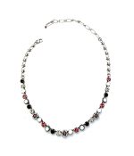Necklace By Mariana Elegant Jet and Padparadscha Swarovski Crystals