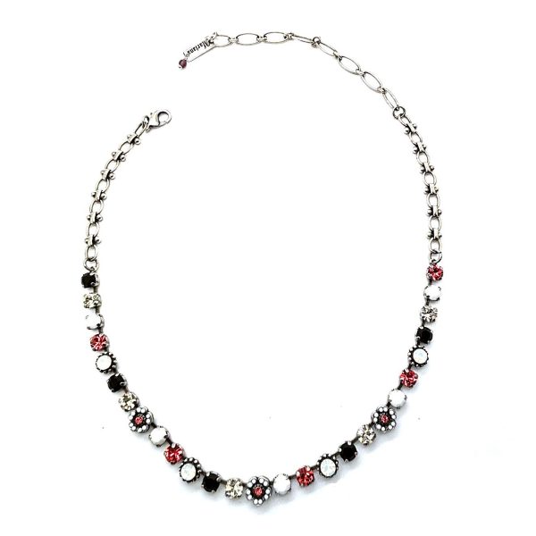 Necklace By Mariana Elegant Jet and Padparadscha Swarovski Crystals