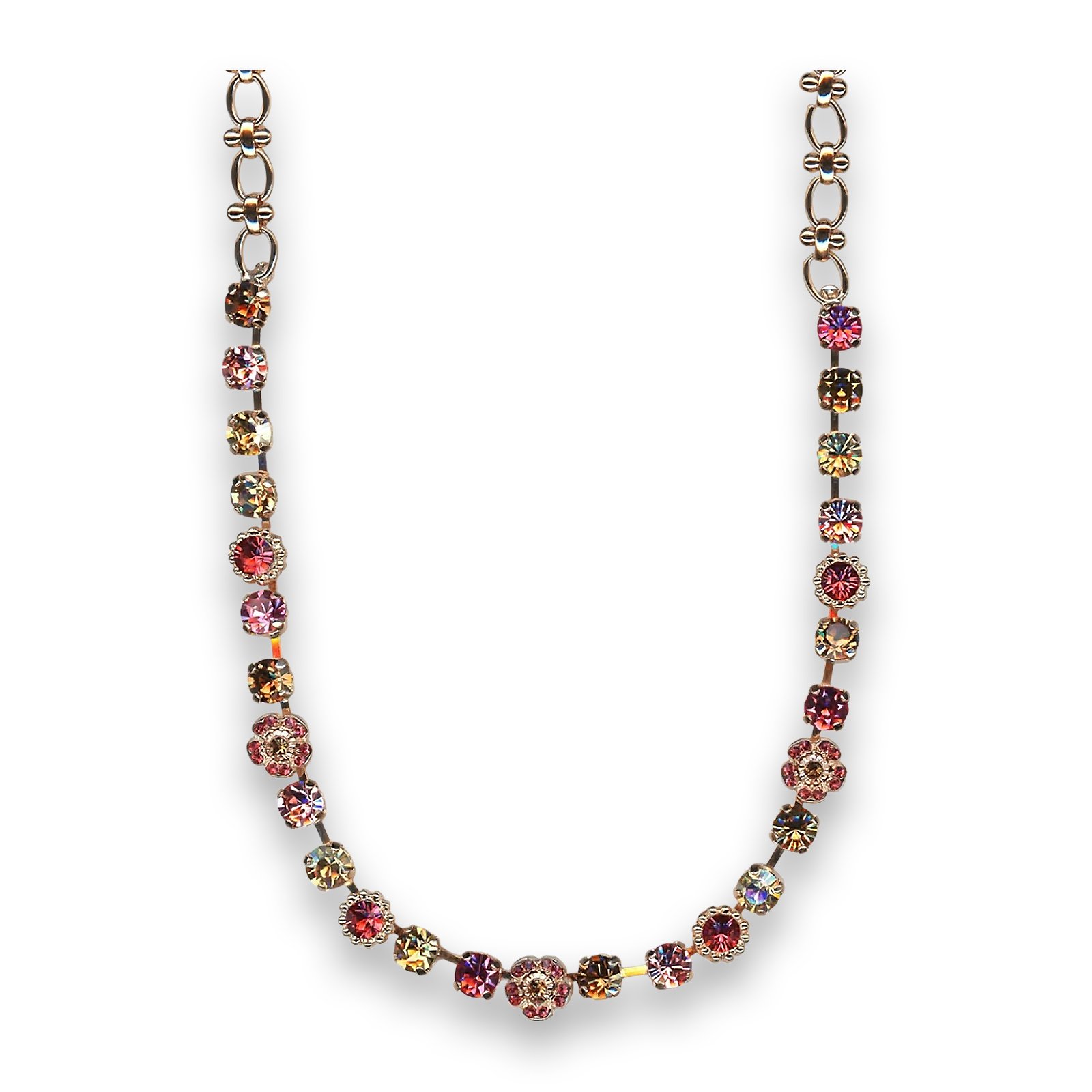 N-3504-2-1115-RG (1) Necklace by Mariana Winter 2019 Coll. Beautiful Rose and Golden Swarovski Crystals - Image 1