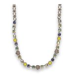 Necklace by Mariana Eggnog Coll. Charming Lemon and Tanzanite Swarovski Crystals