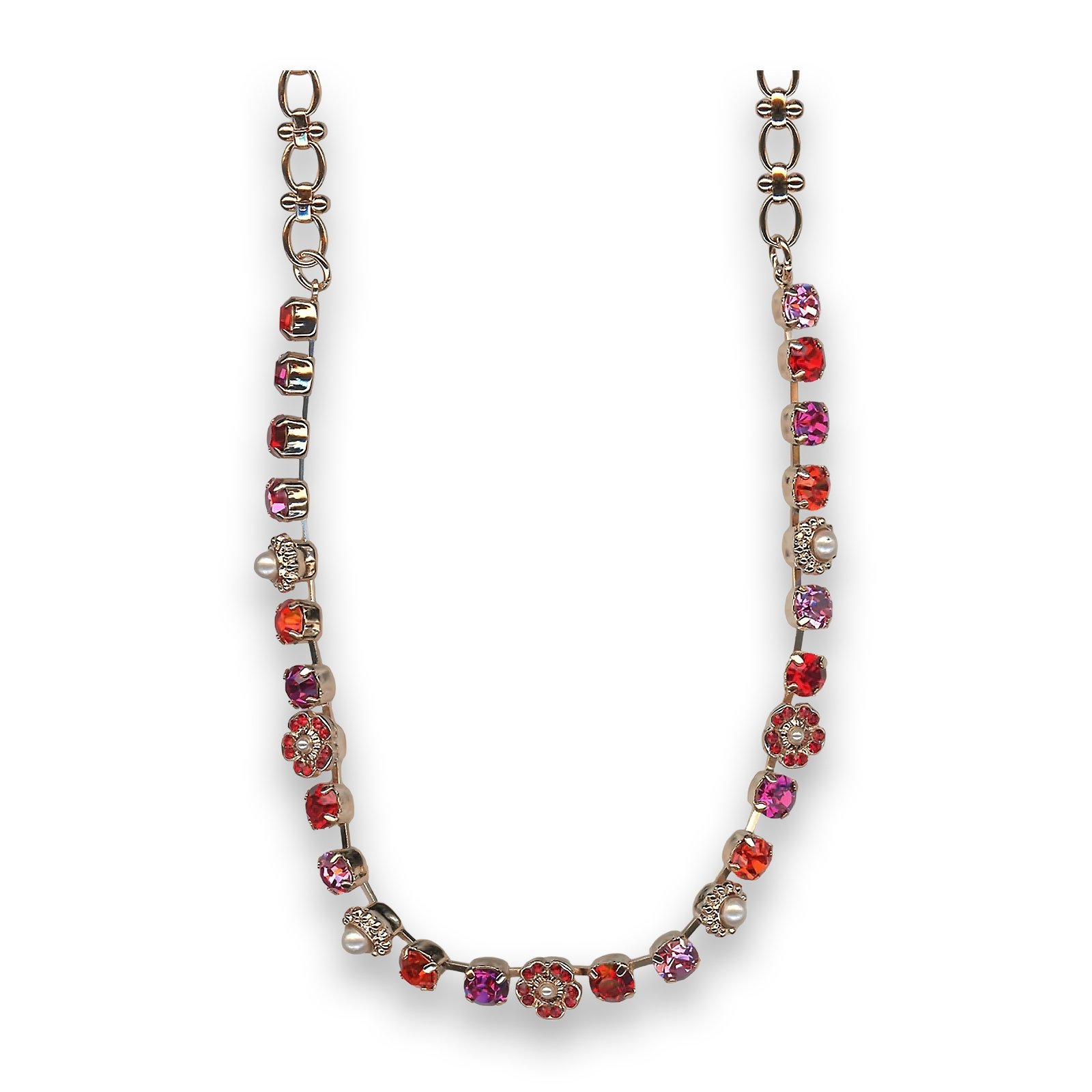 N-3504-2-1166-RG (1) Necklace by Mariana Summer 2023 Coll. Stunning Siam and Rose Swarovski Crystals - Image 1