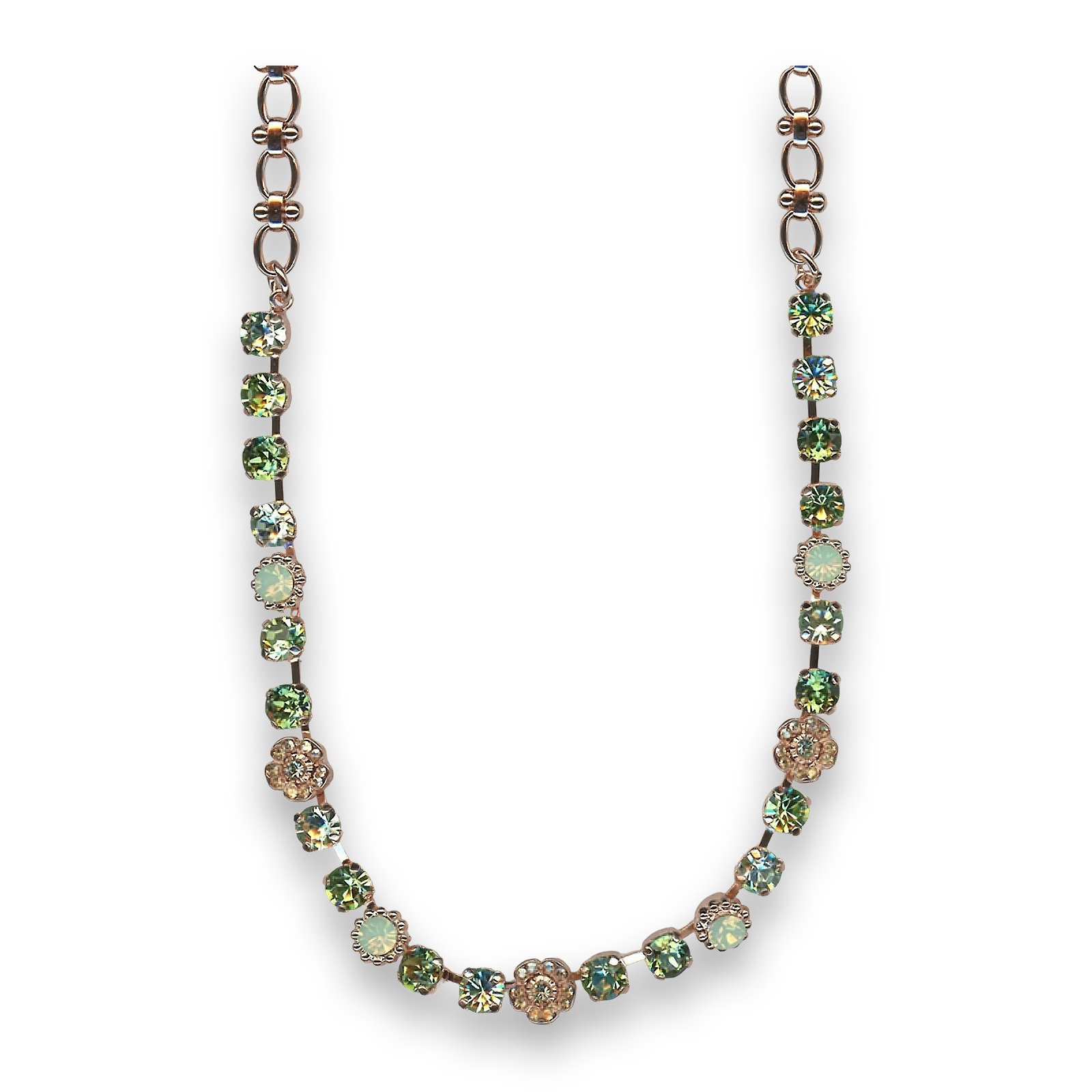 N-3504-2-3105-RG (1) Necklace by Mariana Natural Beauty Coll. Elegant Azure and Chrysolite Swarovski Crystals - Image 1