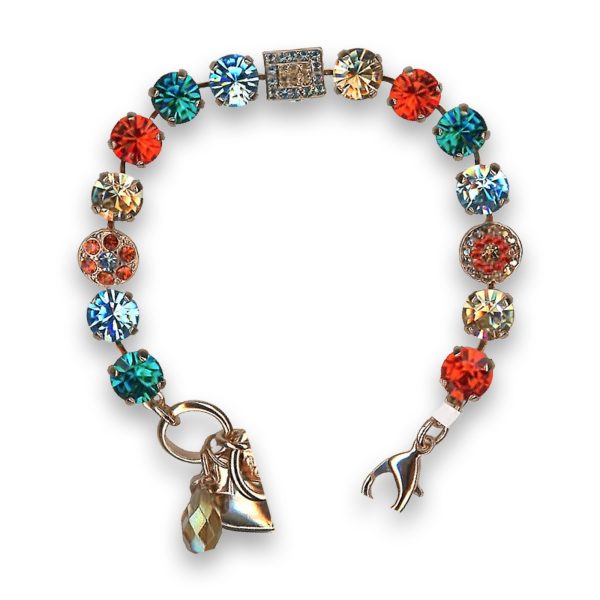 Bracelet by Mariana Charming Aqua and Red Swarovski Crystals