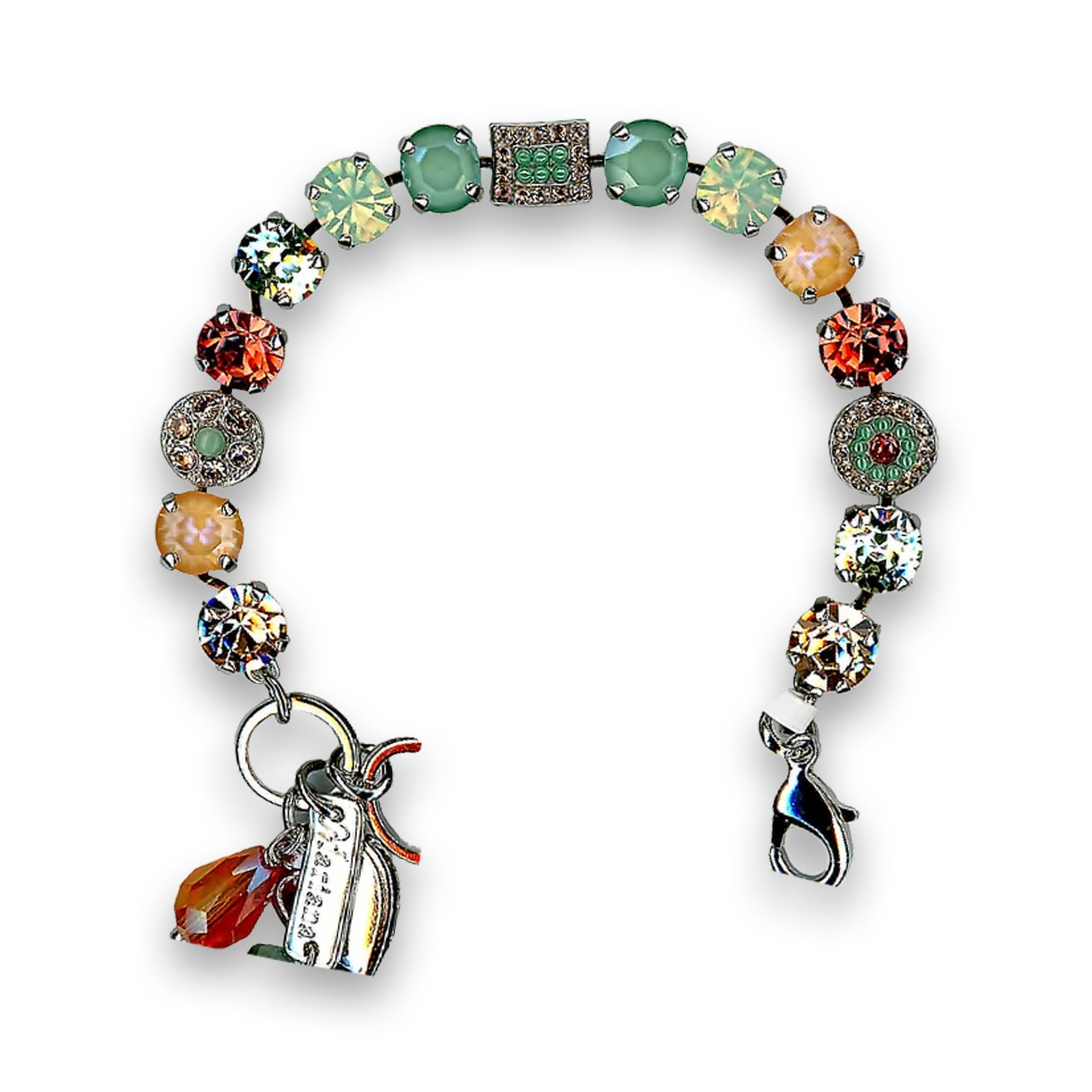 B-4161-1120-RO (1) Bracelet by Mariana Alluring Peach and Opal Swarovski Crystals - Image 1