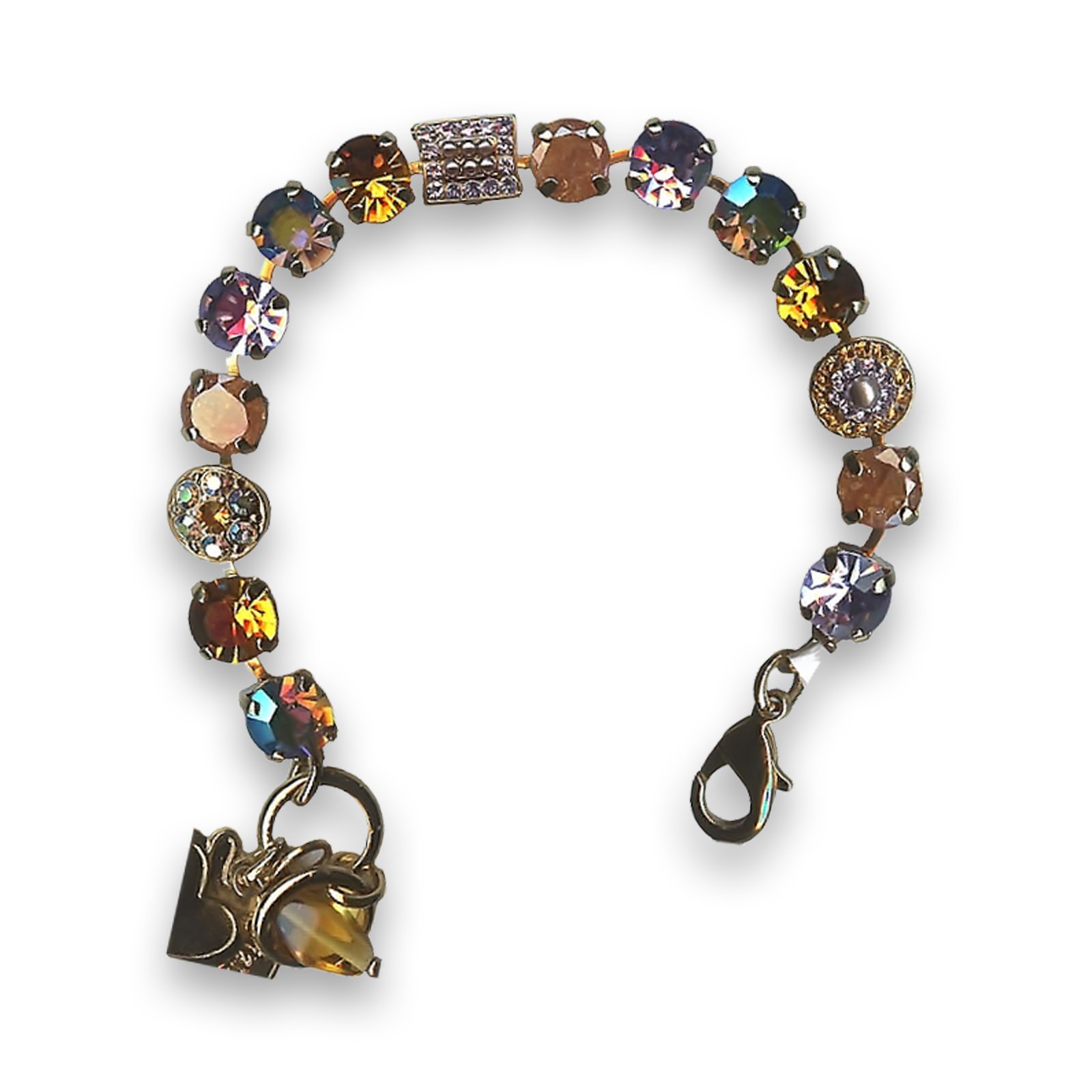B-4161-122-EG (1) Bracelet by Mariana Elegant Topaz and Violet Swarovski Crystals - Image 1