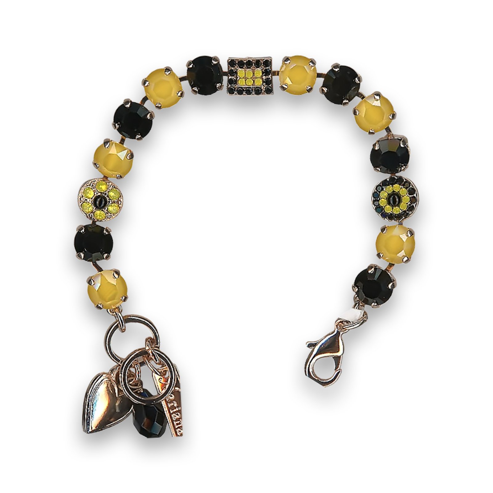 B-4161-280124-RG(1) Bracelet by Mariana Exquisite Jet and Opal Swarovski Crystals - Image 1