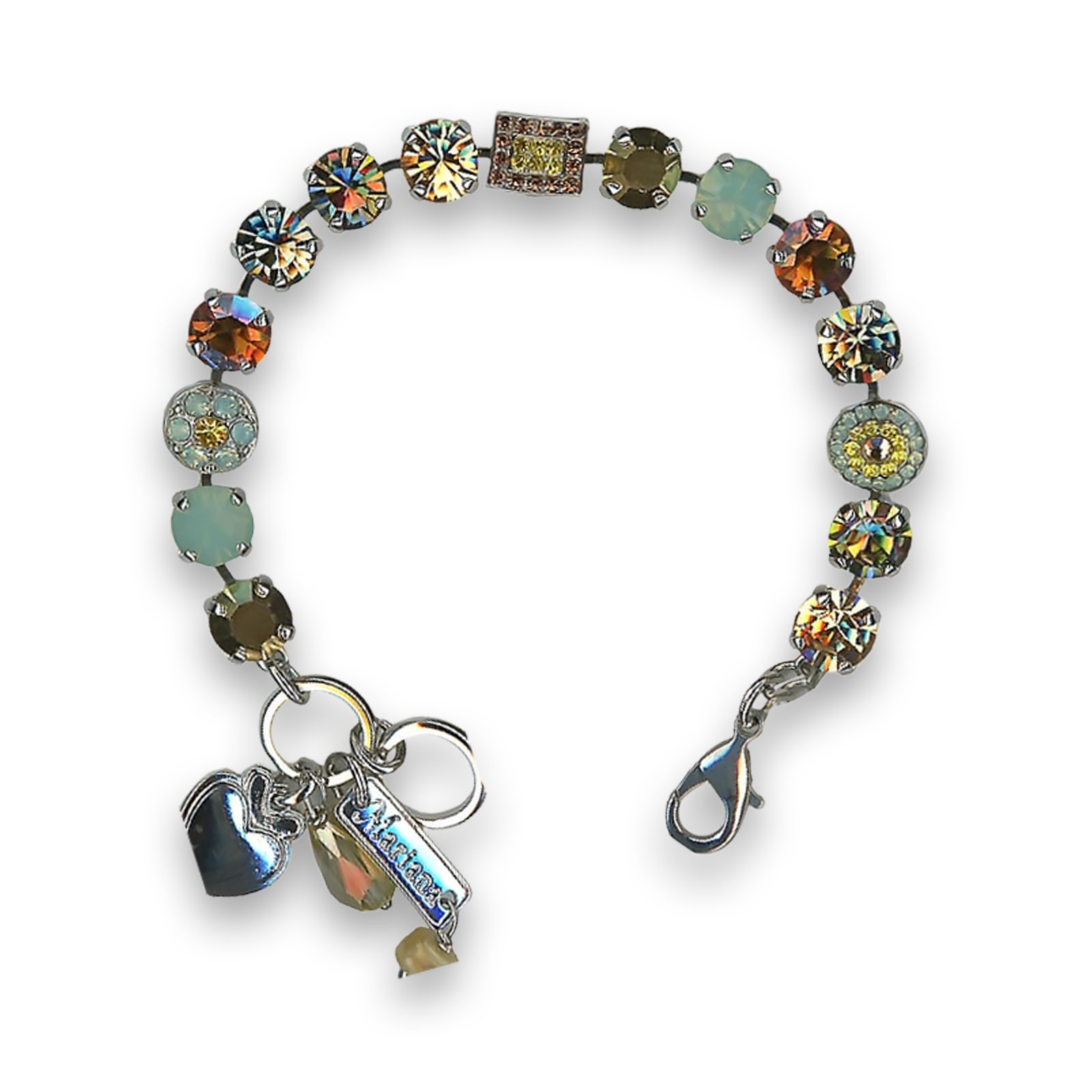 B-4161-4101-RO(1) Bracelet by Mariana Beautiful Champagne and Opal Swarovski Crystals - Image 1