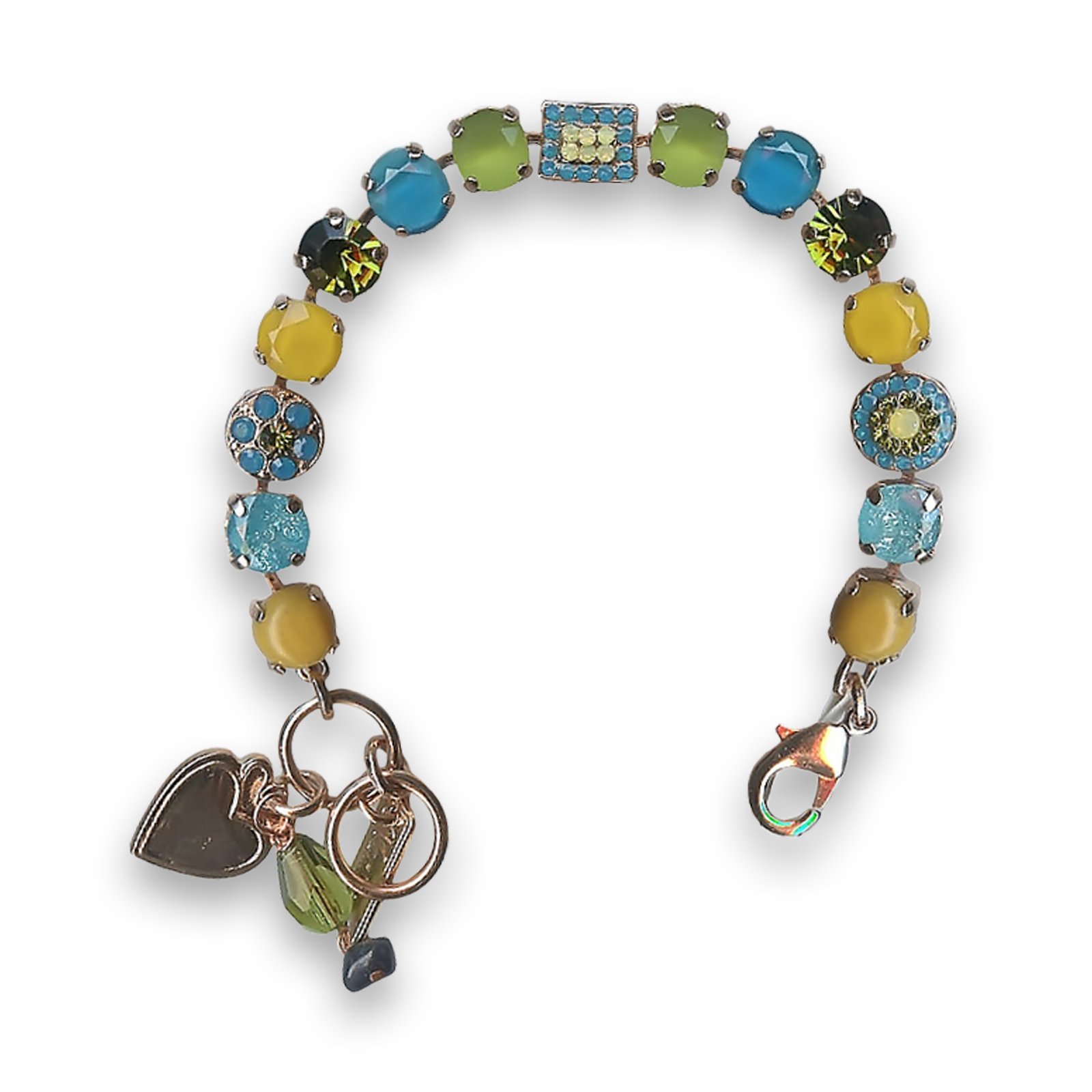 B-4161-M1058-RG(1) Bracelet by Mariana Alluring Yellow Jasper Mineral and Opal Swarovski Crystals - Image 1