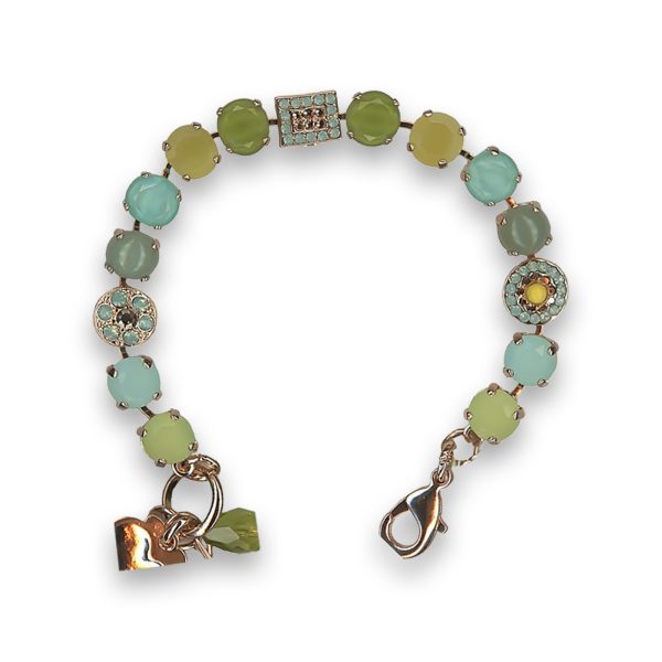 Bracelet by Mariana Charming Jade Olive Mineral and Opal Swarovski Crystals