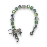 Bracelet by Mariana Charming Apple Quartz Mineral and Aquamarine Swarovski Crystals - Image 2