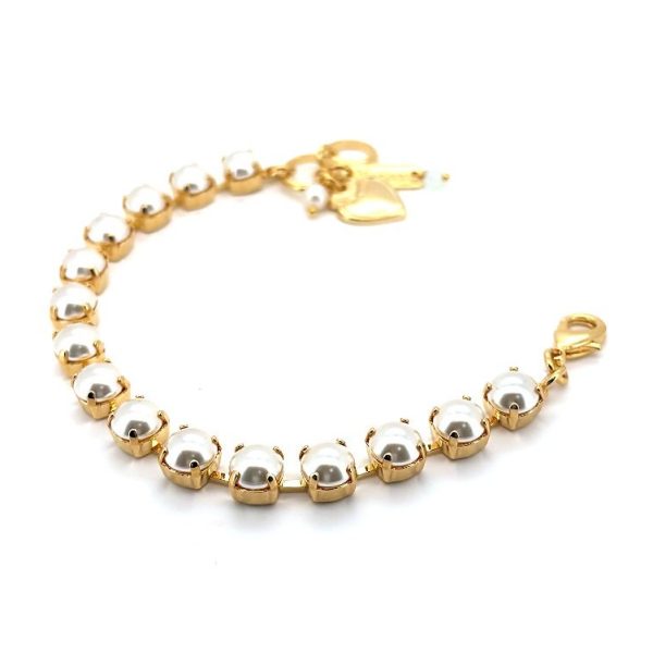 Bracelet By Mariana Woman Beautiful 15 Cream Pearl Swarovski Crystals