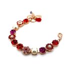 Bracelet By Mariana Woman Glamorous Fuchsia and Siam Swarovski Crystals
